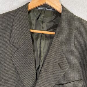 VINTAGE Mani Blazer Jacket Men 40L Green Lined Single Breasted 3-Button Textured